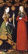 CRANACH, Lucas the Elder Saints Genevieve and Apollonia Germany oil painting artist